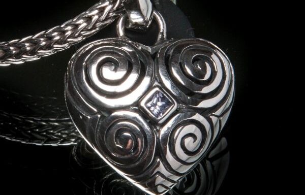 Heart – Sterling Silver & Pink Sapphire Pendant