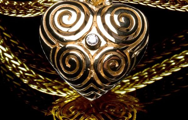 Heart – Diamond & Sterling Silver with Gold Plated Pendant