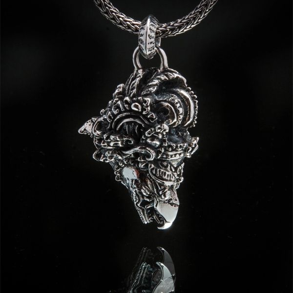 Garuda Head - Sterling Silver Pendant - Image 3