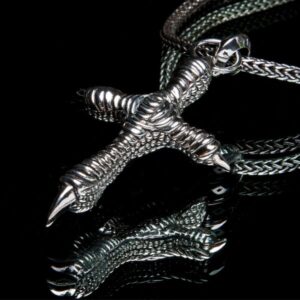 Cross and Claws - Sterling Silver Pendant