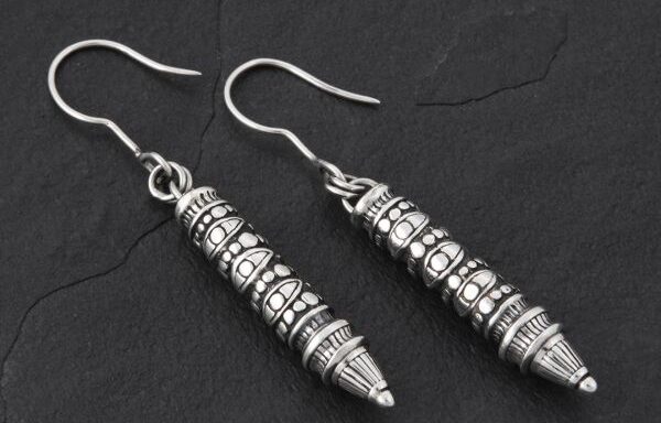 Geo-001 – Sterling Silver Drop Earrings