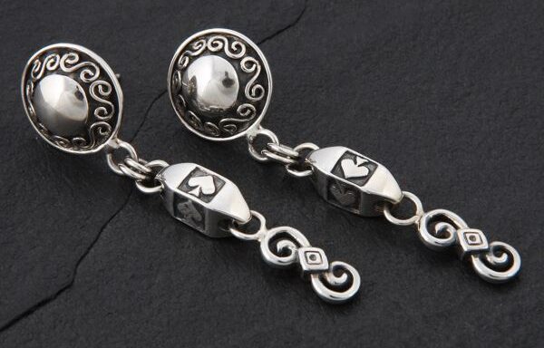Ace of Spades – Sterling Silver Post Earrings
