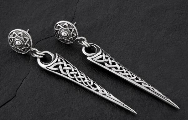 Celtic Shield – Sterling Silver Post Earrings