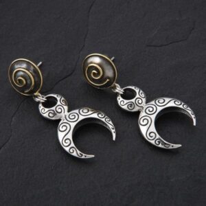 Goddess - Sterling Silver & Gold Plated Post Earrings