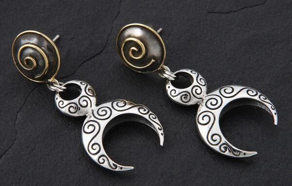 Goddess – Sterling Silver & Gold Plated Post Earrings