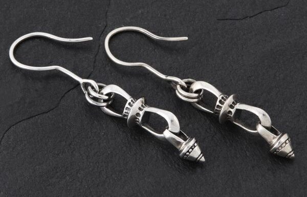Geo-008 – Sterling Silver Drop Earrings