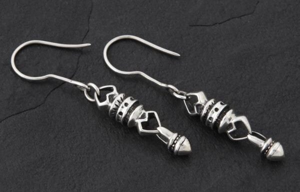 Geo-009 – Sterling Silver Drop Earrings