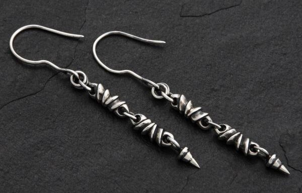 Geo-010 – Sterling Silver Drop Earrings