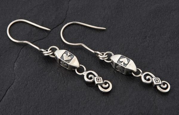 Ace of Spades – Sterling Silver Drop Earrings