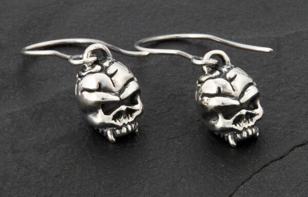 Skulls – Sterling Silver Drop Earrings