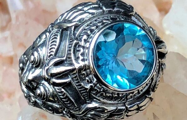 Garuda – Swiss Blue Topaz Sterling Silver Ring