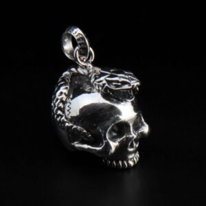 Skull and Snake - Sterling Silver Pendant