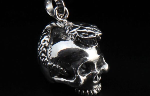 Skull and Snake – Sterling Silver Pendant