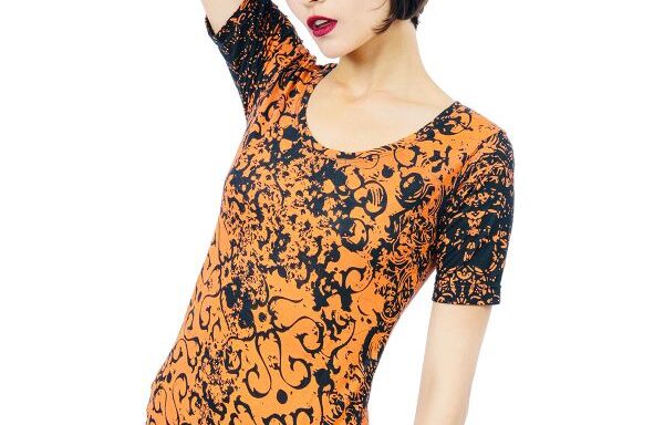 Adelaide Top Short Sleeves – Orange Dragon