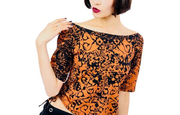 Bianca Top Short Sleeves – Orange Dragon