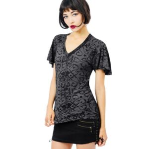 Caroline Top Short Sleeves - Black Dragon
