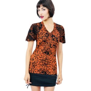 Caroline Top Short Sleeves - Orange Dragon