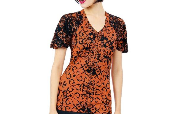 Caroline Top Short Sleeves – Orange Dragon