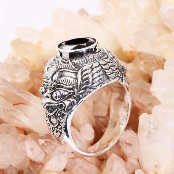 Garuda - Garnet Sterling Silver Ring