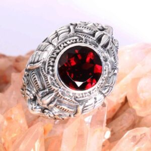 Garuda - Garnet Sterling Silver Ring