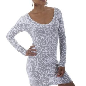 Dress 05 - White Dragon Long Sleeve Dress